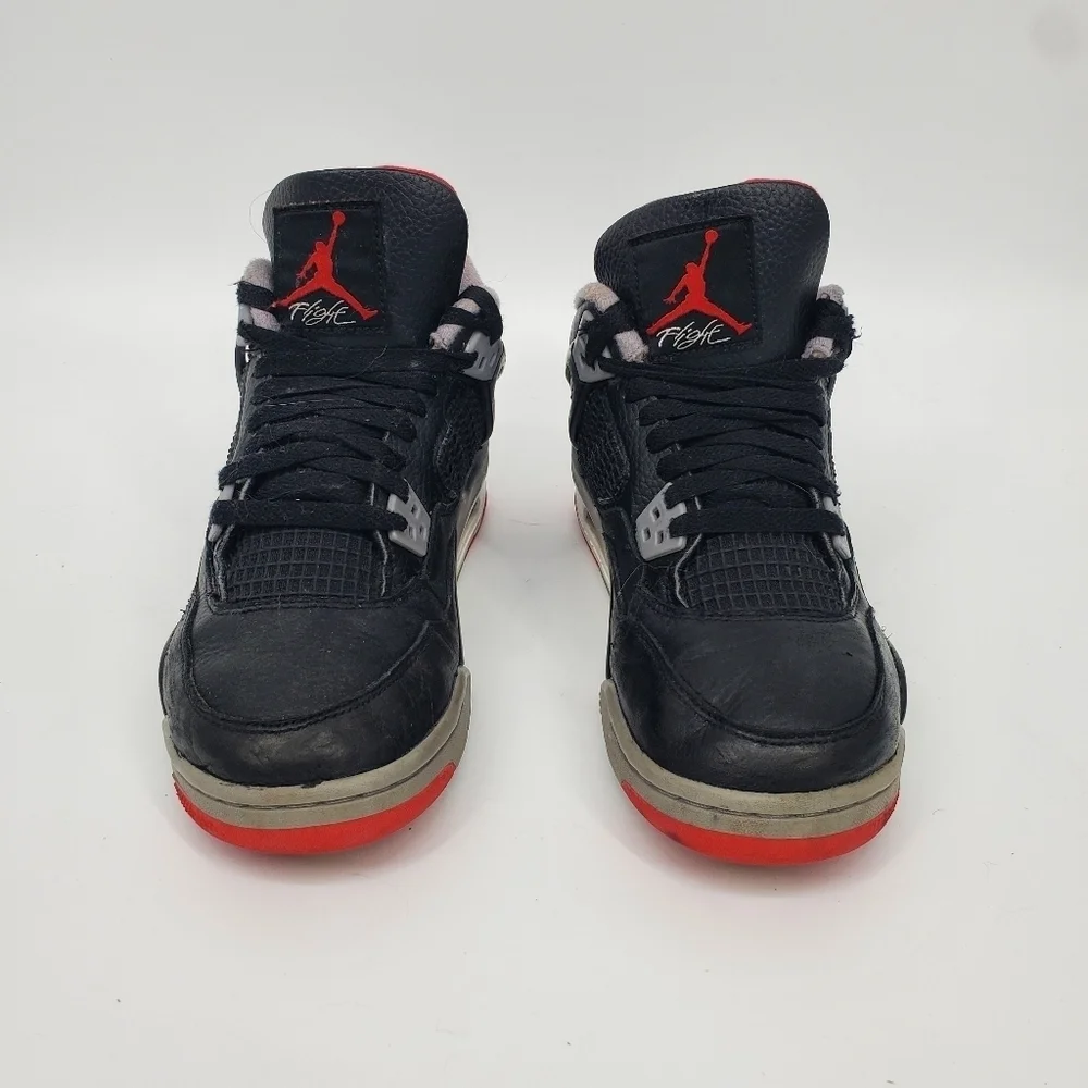 Nike Air Jordan 4 Retro GS Bred Reimagined Shoes 7Y 8.5 Womens FQ8213-006
